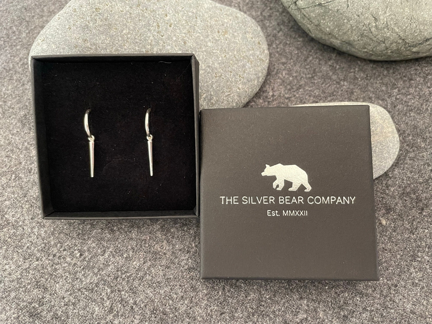 Spike Drop - 925 Sterling Silver Hoop Earrings - Boxed
