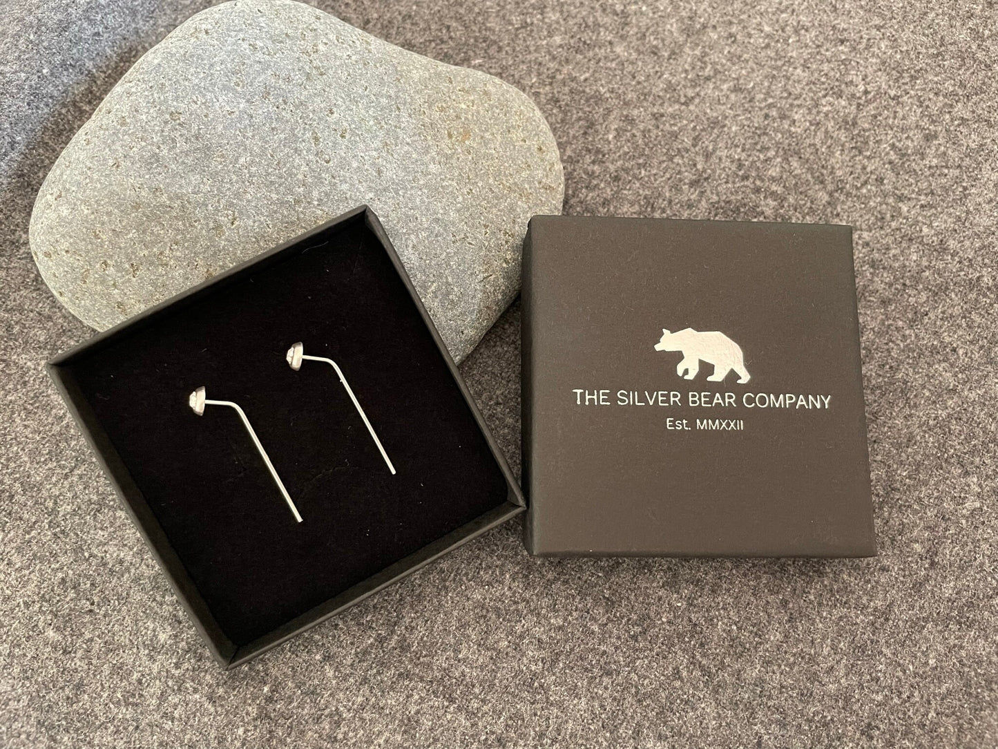 Round - 925 Sterling Silver Crystal Bar Drop Earrings