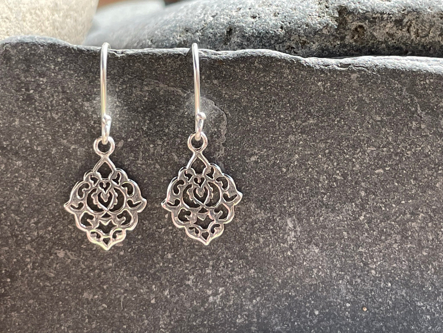 Filigree - 925 Sterling Silver Drop Earrings