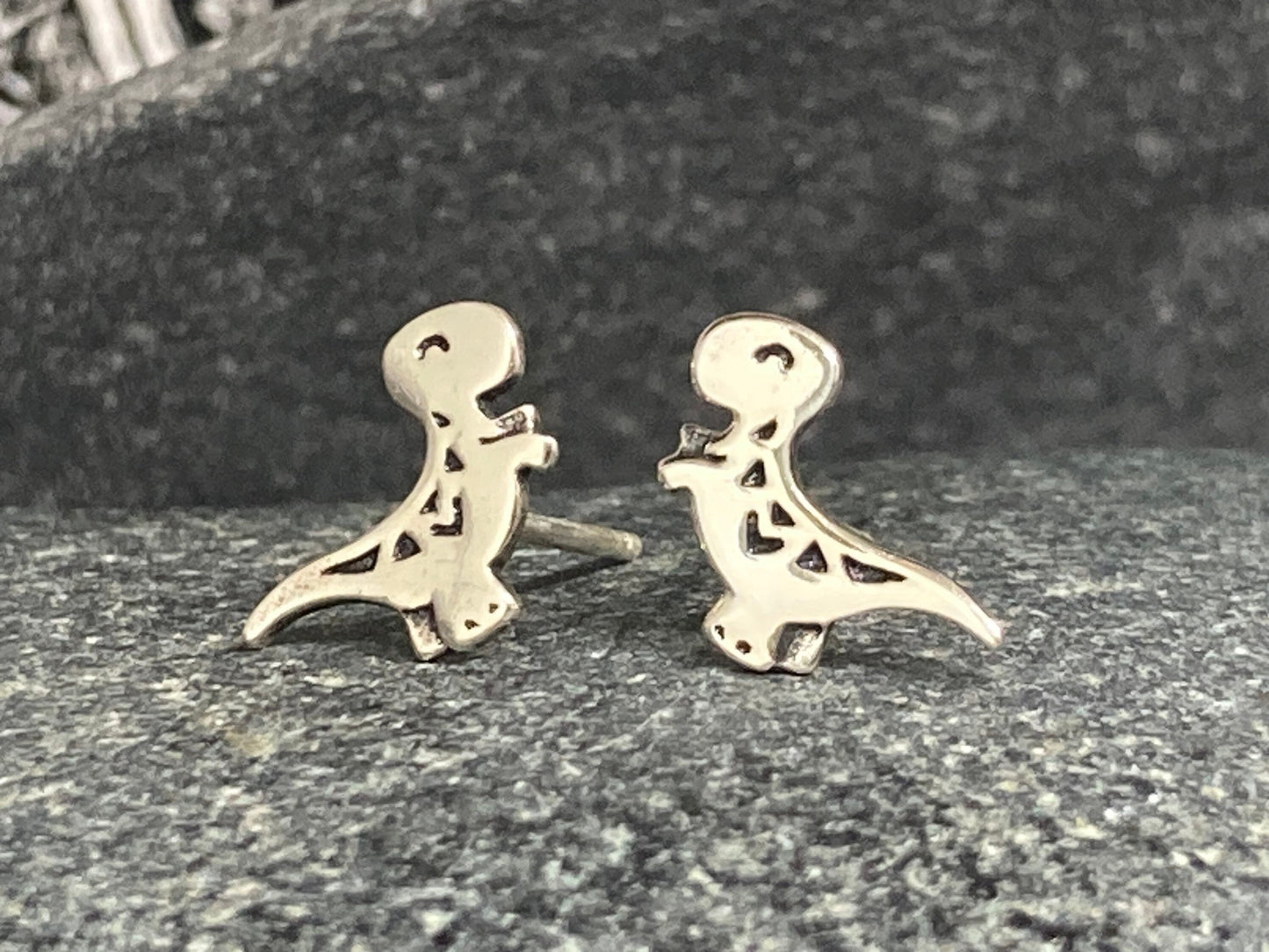 Baby Dinosaur - 925 Sterling Silver Stud Earrings Boxed