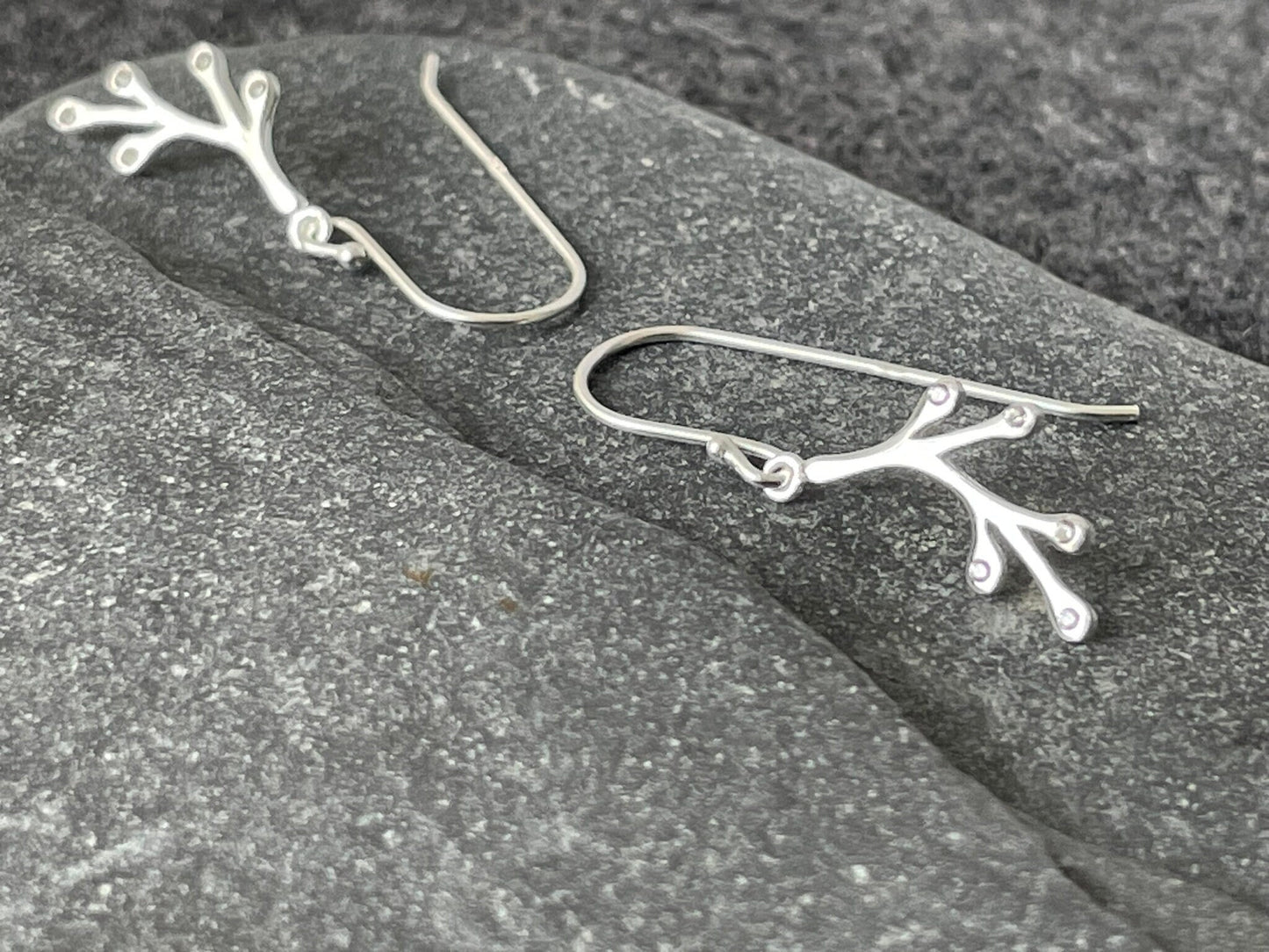 Coral Reef - 925 Sterling Silver Cubic Zirconia CZ Drop Earrings - Boxed