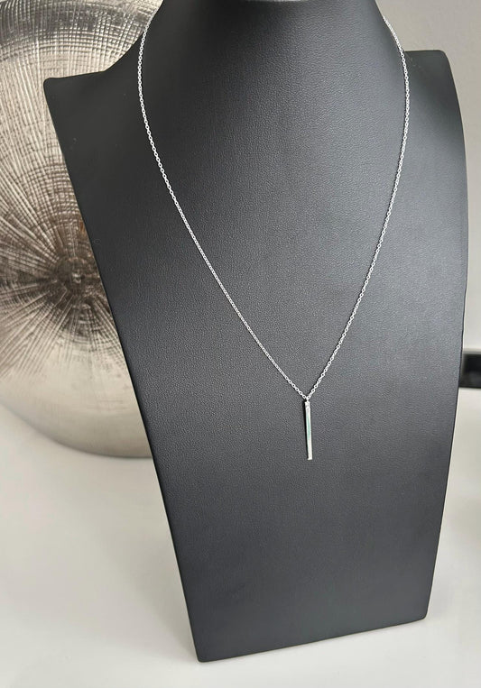 Bar Drop - 925 Sterling Silver Necklace and Pendant - Boxed