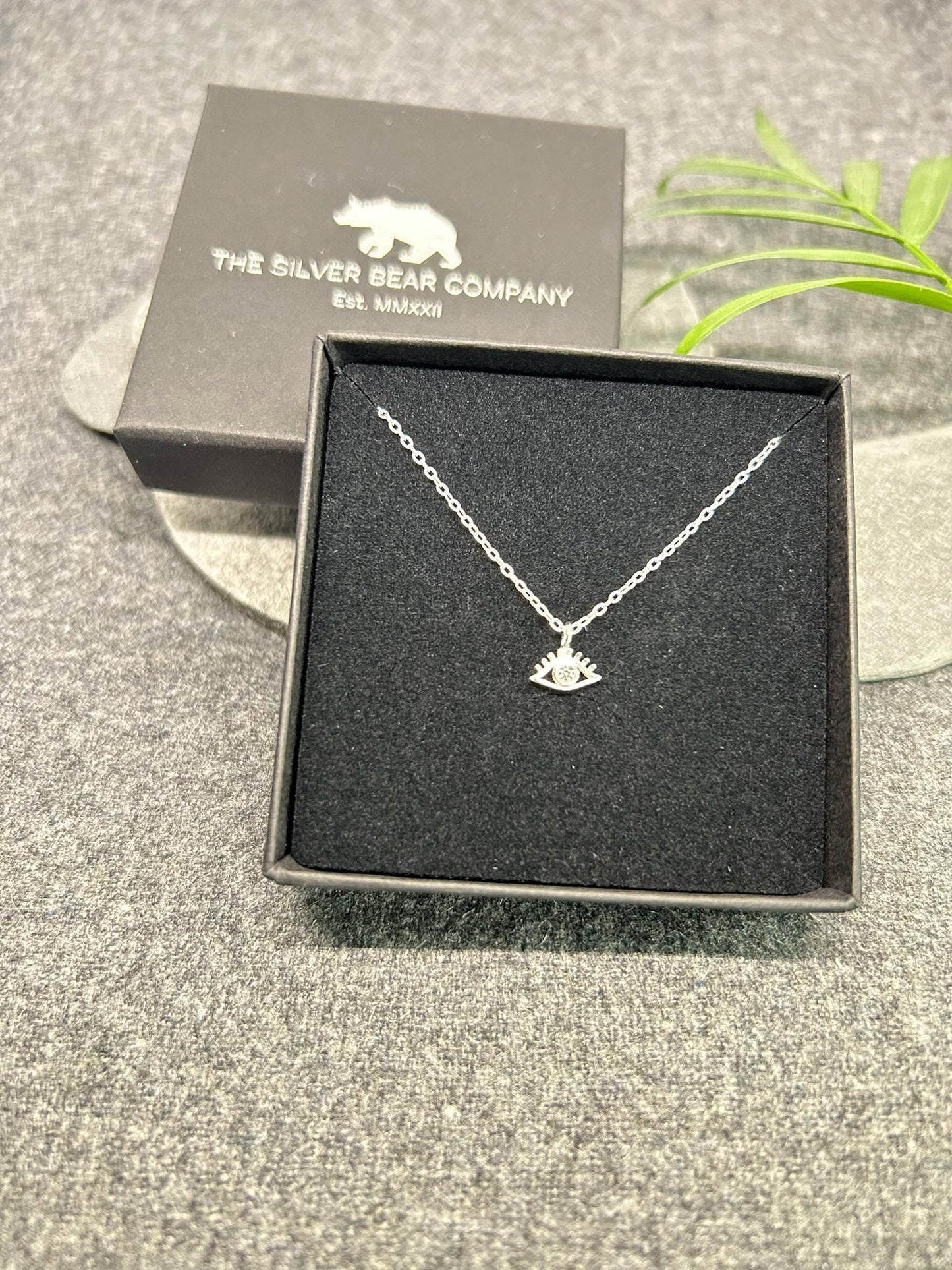 Evil Eye - 925 Sterling Silver Cubic Zirconia CZ Pendant Necklace Boxed