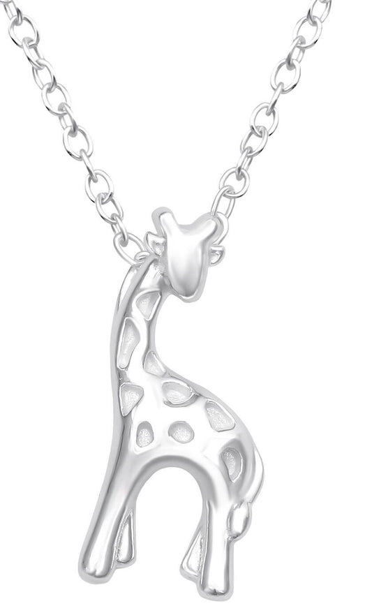Giraffe - 925 Sterling Silver Pendant Necklace - Boxed