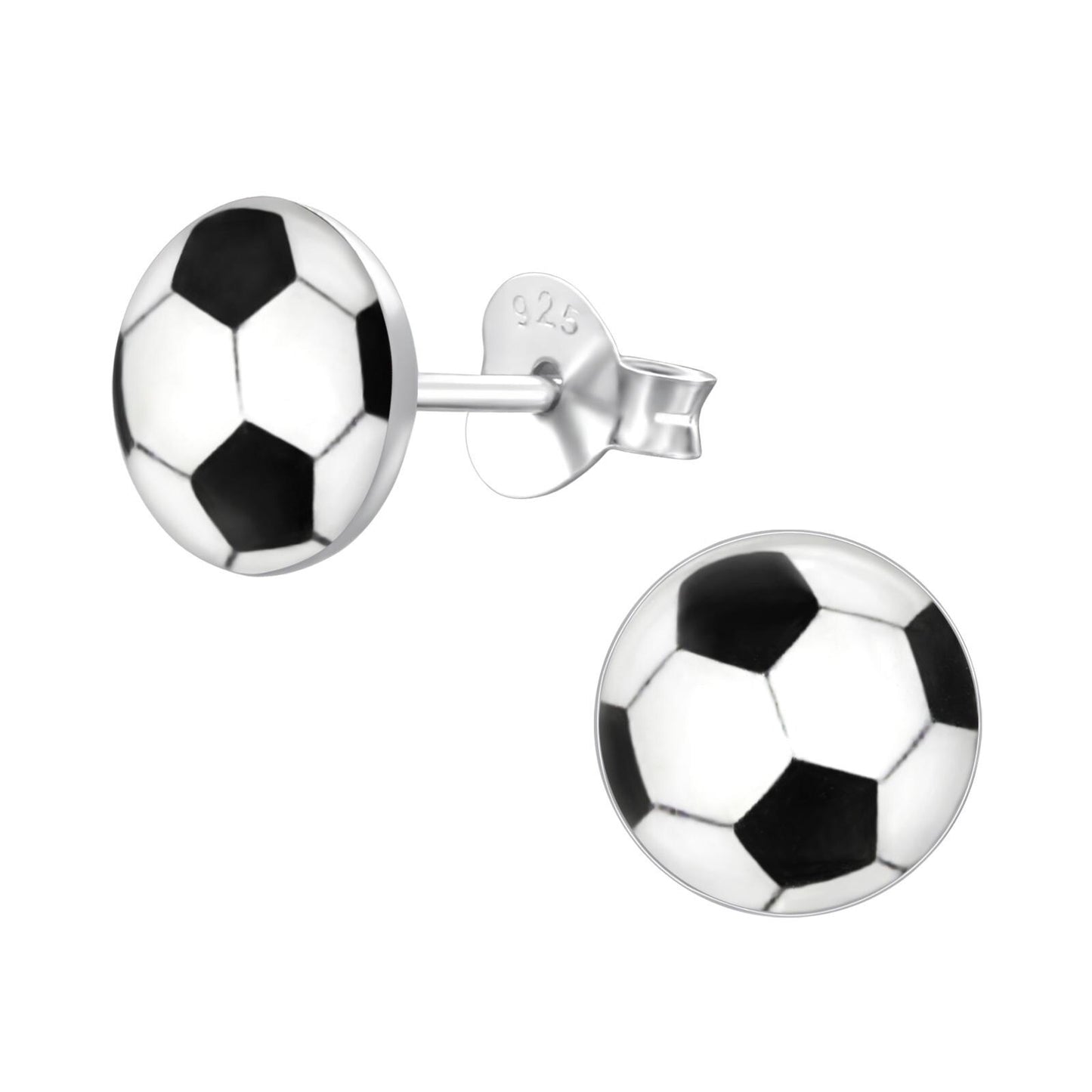 Football - 925 Sterling Silver Colourful Stud Earrings