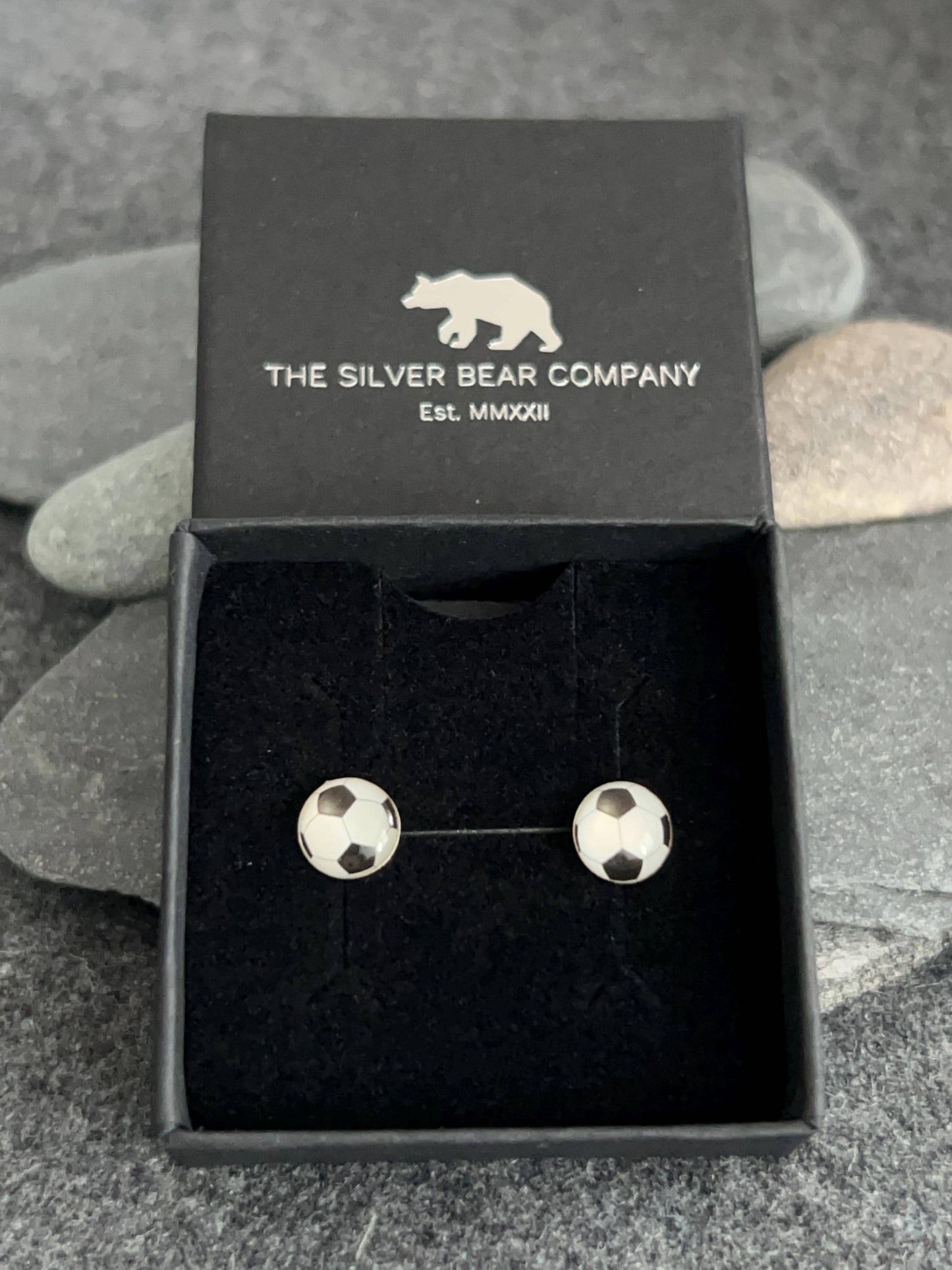 Football - 925 Sterling Silver Colourful Stud Earrings