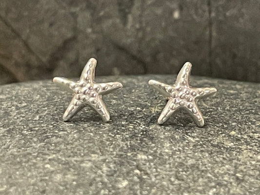 Starfish - 925 Sterling Silver Plain Stud Earrings