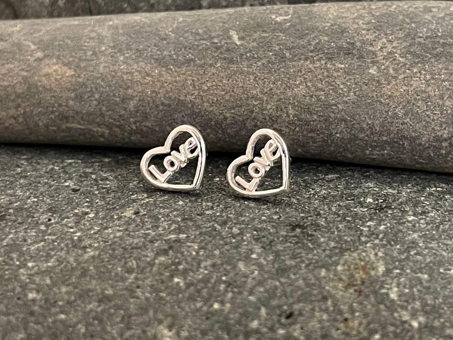Love Heart Sweet - 925 Sterling Silver Plain Stud Earrings