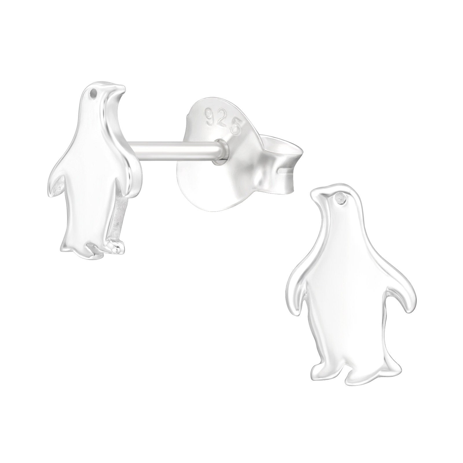 Penguin - 925 Sterling Silver Stud Earrings