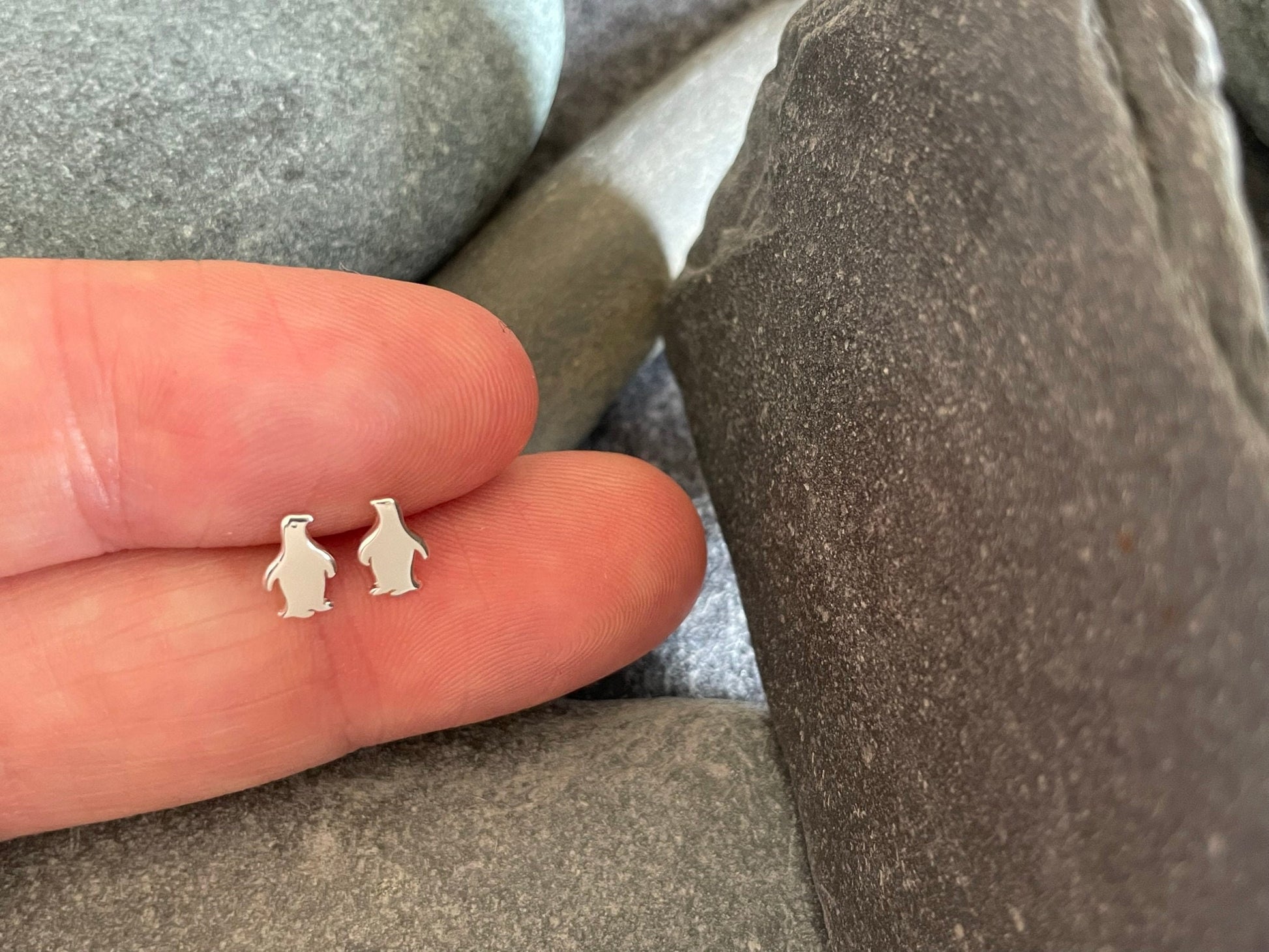 Penguin - 925 Sterling Silver Stud Earrings