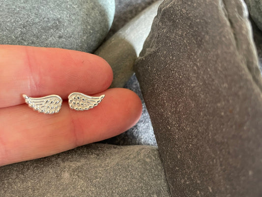 Angel Wings - 925 Sterling Silver Stud Earrings Boxed