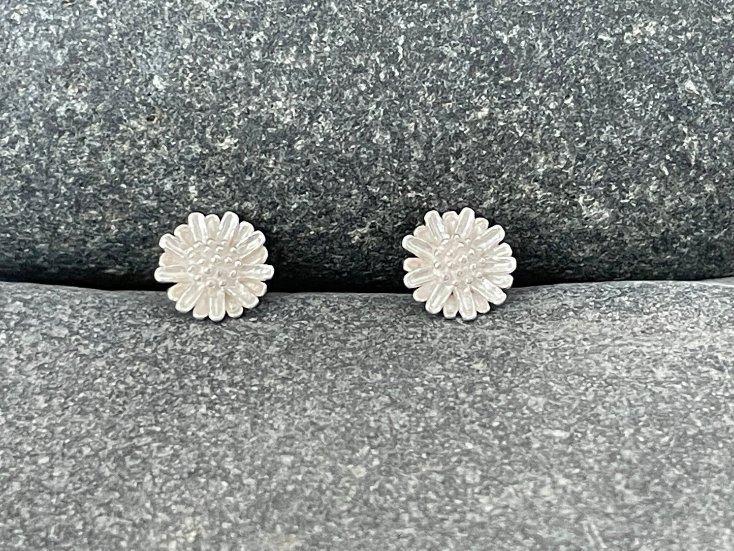 Daisy - 925 Sterling Silver Plain Stud Earrings Boxed