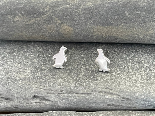 Penguin - 925 Sterling Silver Stud Earrings