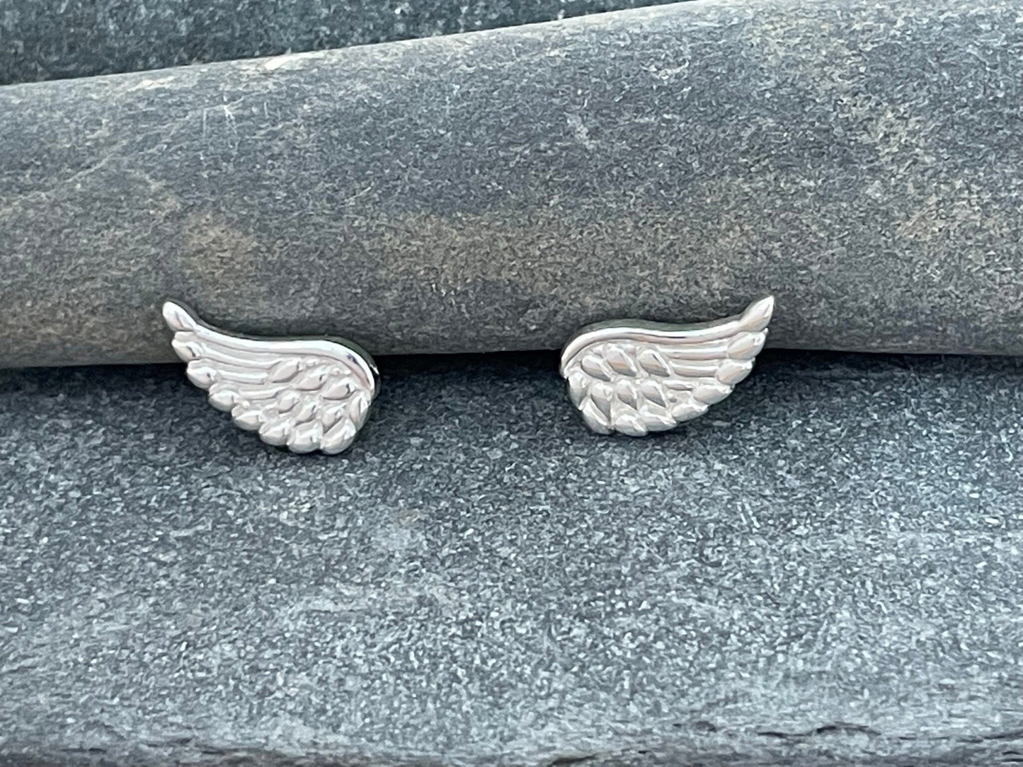 Angel Wings - 925 Sterling Silver Stud Earrings Boxed