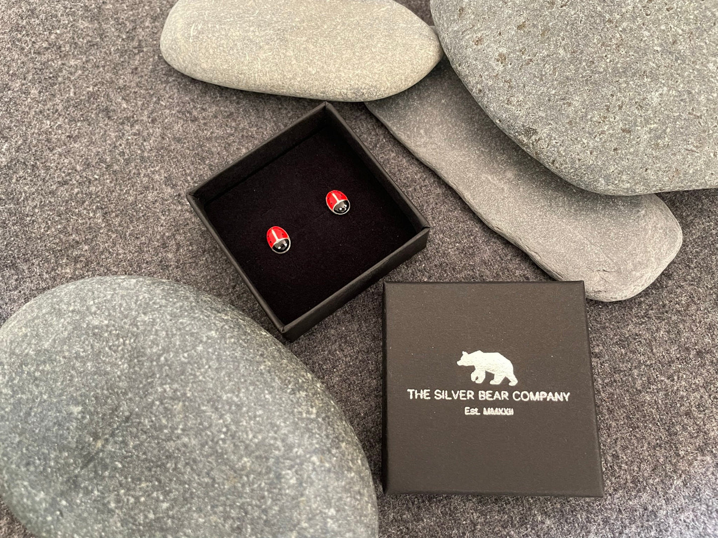 Ladybird - 925 Sterling Silver Stud Earrings