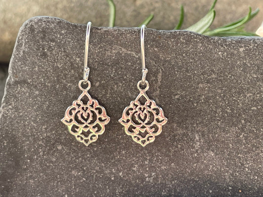 Filigree - 925 Sterling Silver Drop Earrings