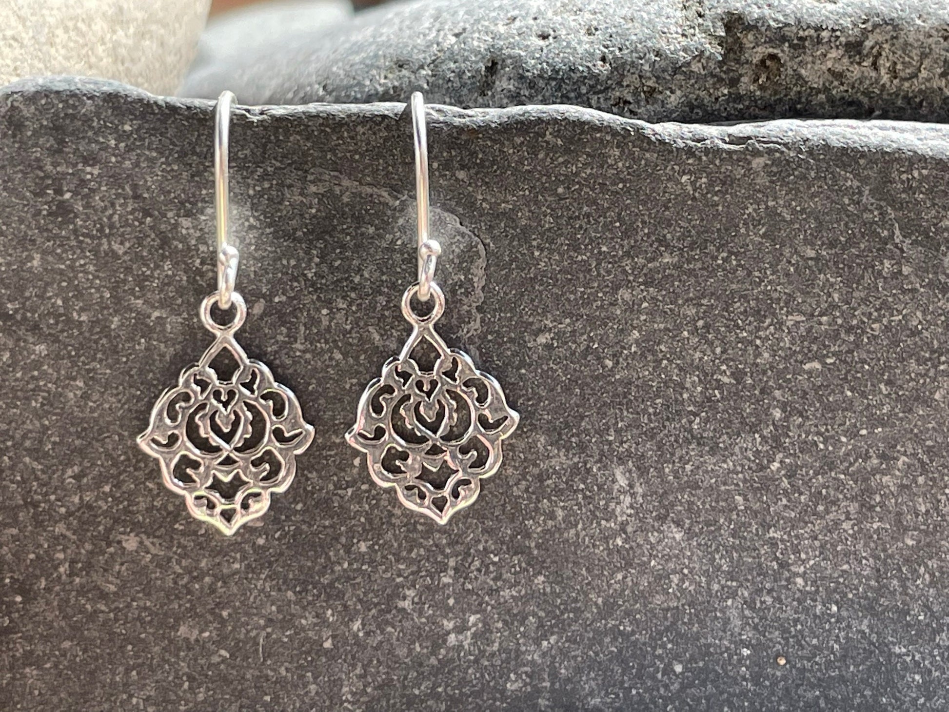 Filigree - 925 Sterling Silver Drop Earrings