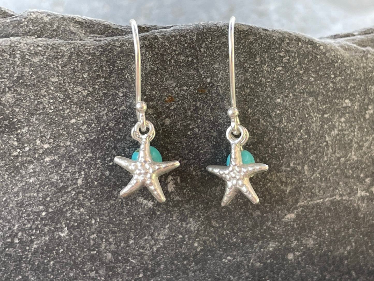 Starfish - 925 Sterling Silver Drop Earrings