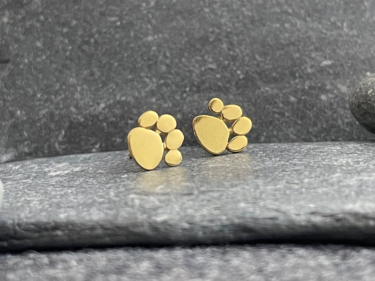Pawprint - 14ct Gold Plated 925 Sterling Silver Stud Earrings