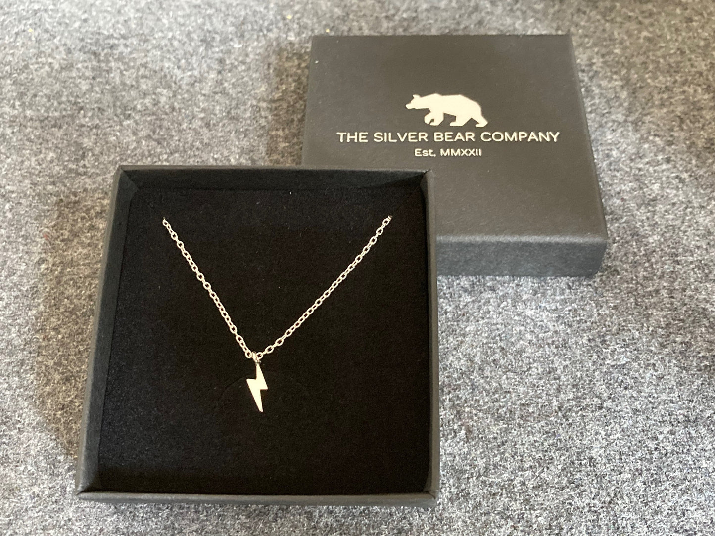 Lightning Bolt (small) - 925 Sterling Silver Pendant Necklace Boxed