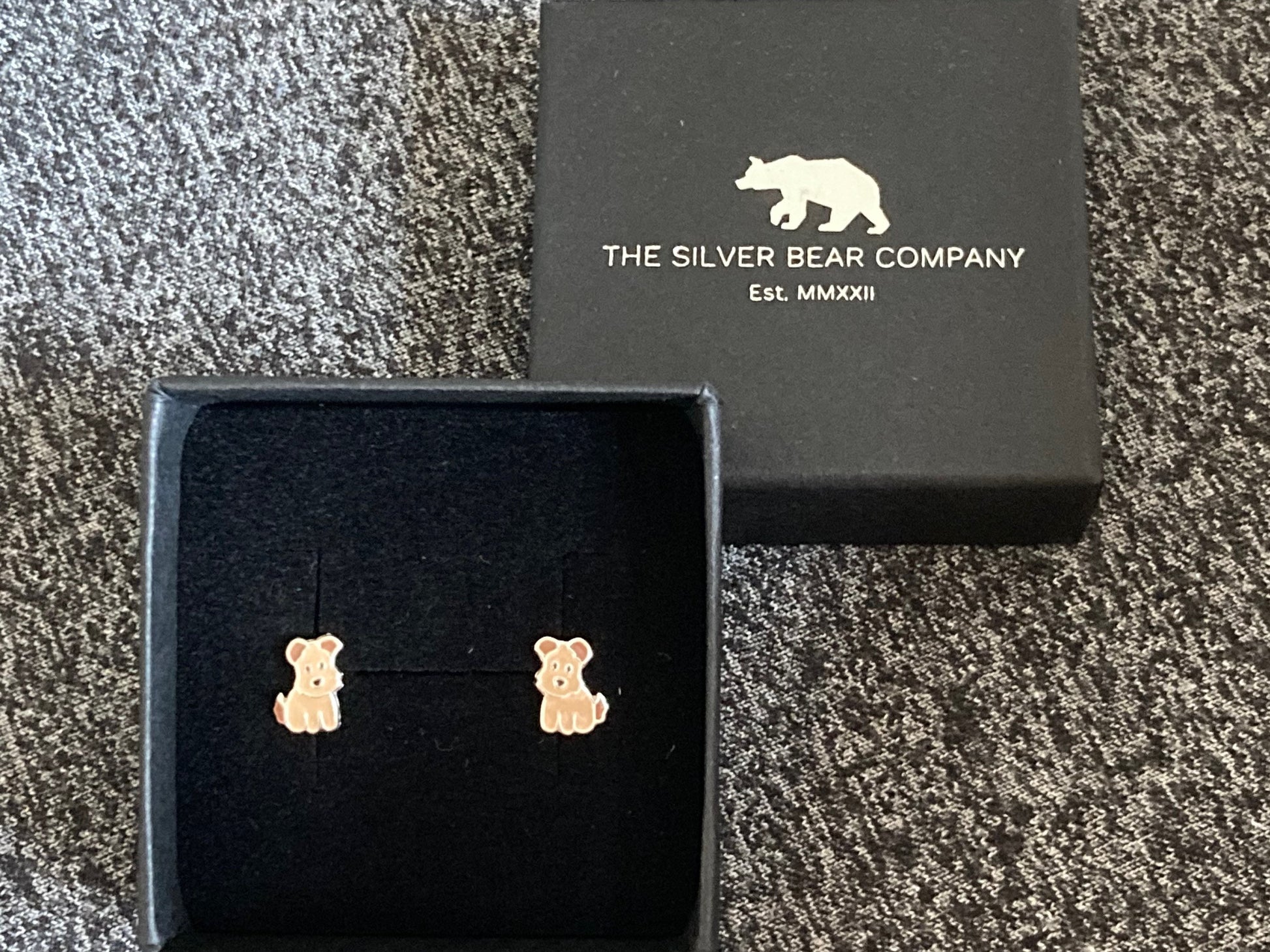 Puppy Dog - 925 Sterling Silver Colourful Stud Earrings - The Silver Bear Company