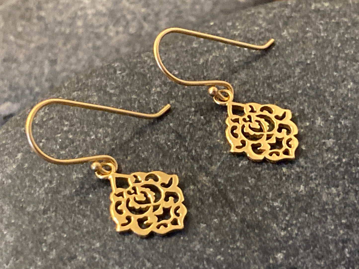 Filigree - 14ct Gold Plated 925 Sterling Silver Drop Earrings
