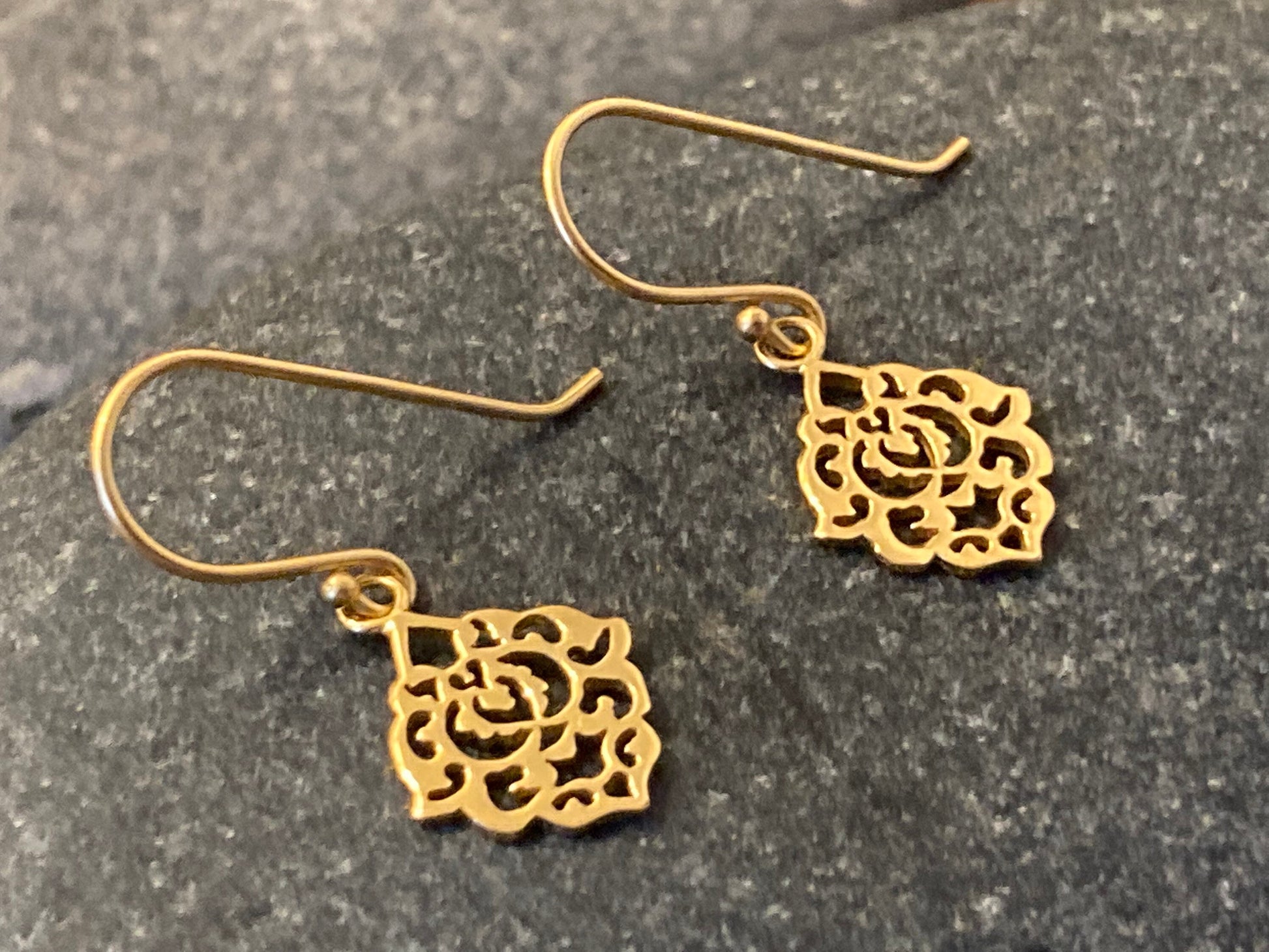 Filigree - 14ct Gold Plated 925 Sterling Silver Drop Earrings