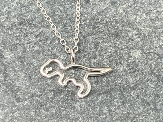 T-Rex Tyrannosaurus Rex Dinosaur - 925 Sterling Silver Plain Necklace Boxed