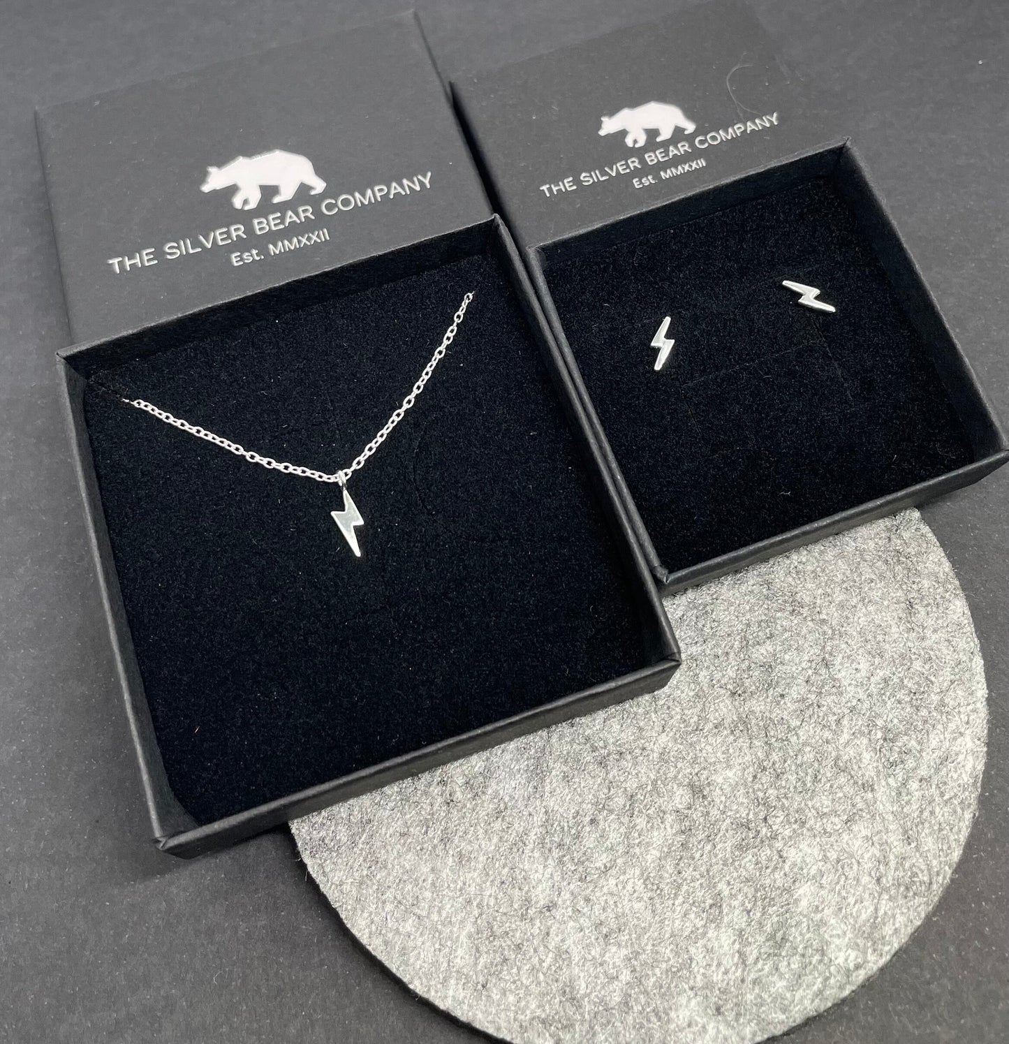 Lightning Bolt (small) - 925 Sterling Silver Pendant Necklace Boxed