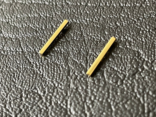 Bar - 14ct Gold Plated 925 Sterling Silver Plain Ear Studs Boxed