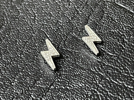 Lightning Bolt - 925 Sterling Silver Cubic Zirconia Ear Studs CZ