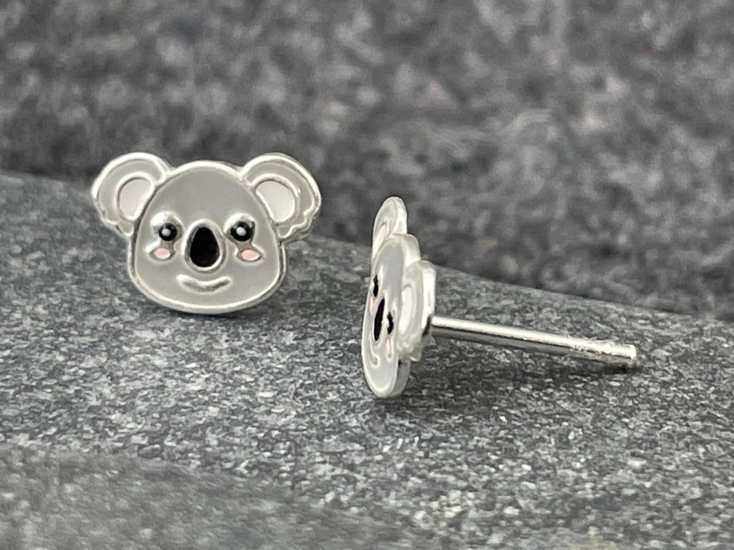 Koala Bear - 925 Sterling Silver Colourful Stud Earrings