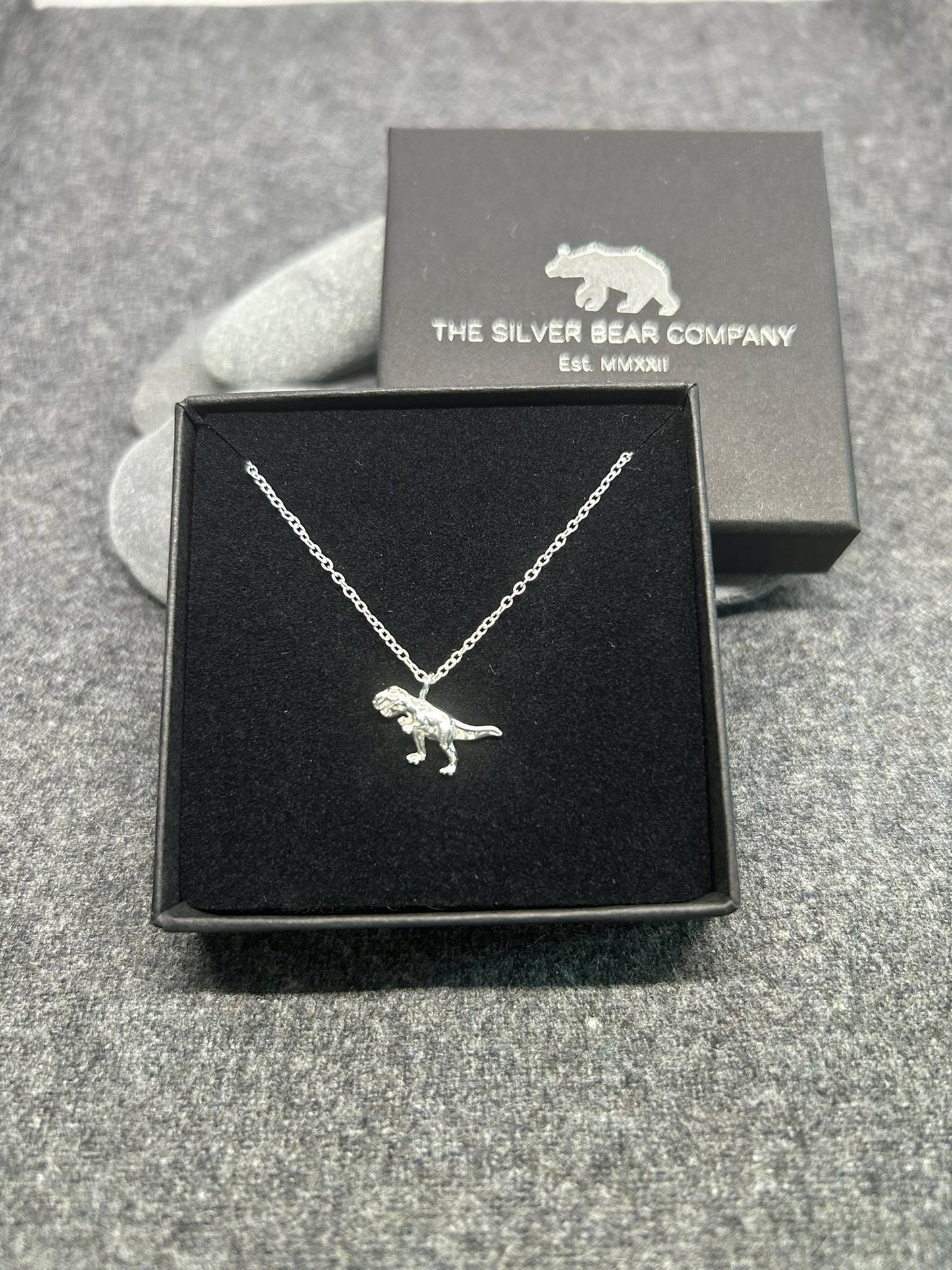 T-Rex Tyrannosaurus Dinosaur - 925 Sterling Silver Plain Necklace Boxed