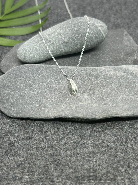 Silver Pear Drop - 925 Sterling Silver Plain Necklaces Boxed