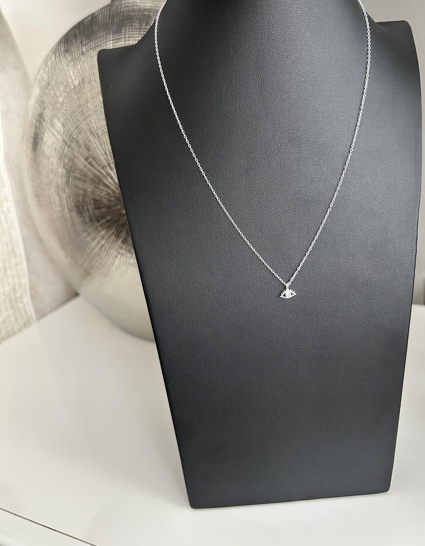 Evil Eye - 925 Sterling Silver Cubic Zirconia CZ Pendant Necklace Boxed