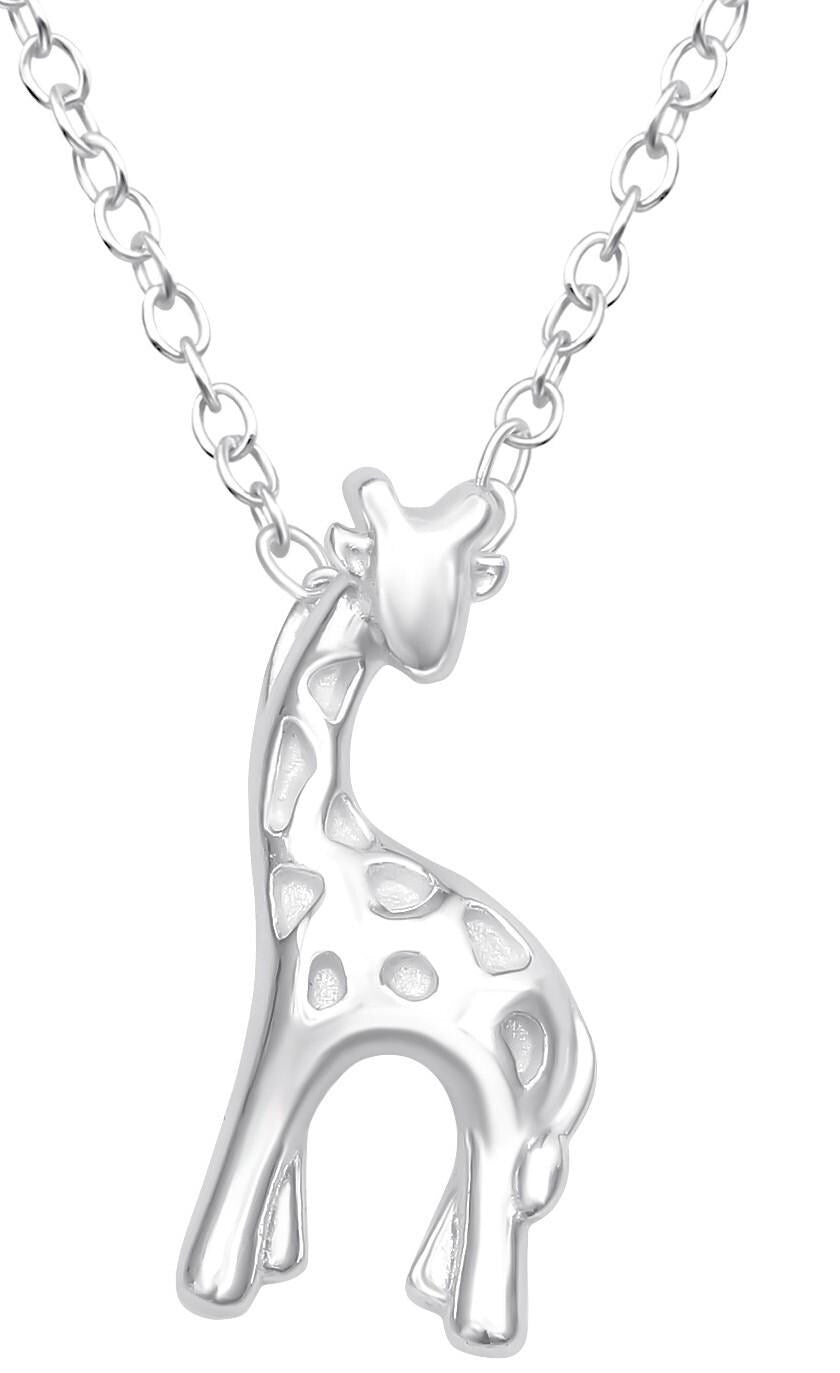 Giraffe - 925 Sterling Silver Pendant Necklace - Boxed