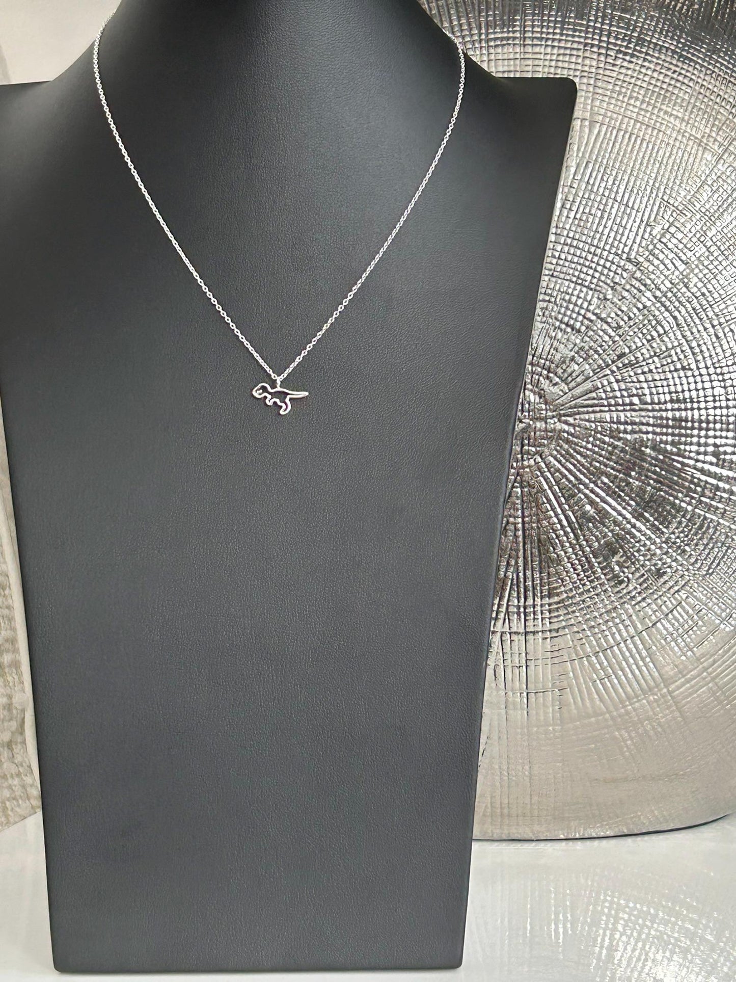 T-Rex Tyrannosaurus Rex Dinosaur - 925 Sterling Silver Plain Necklace Boxed