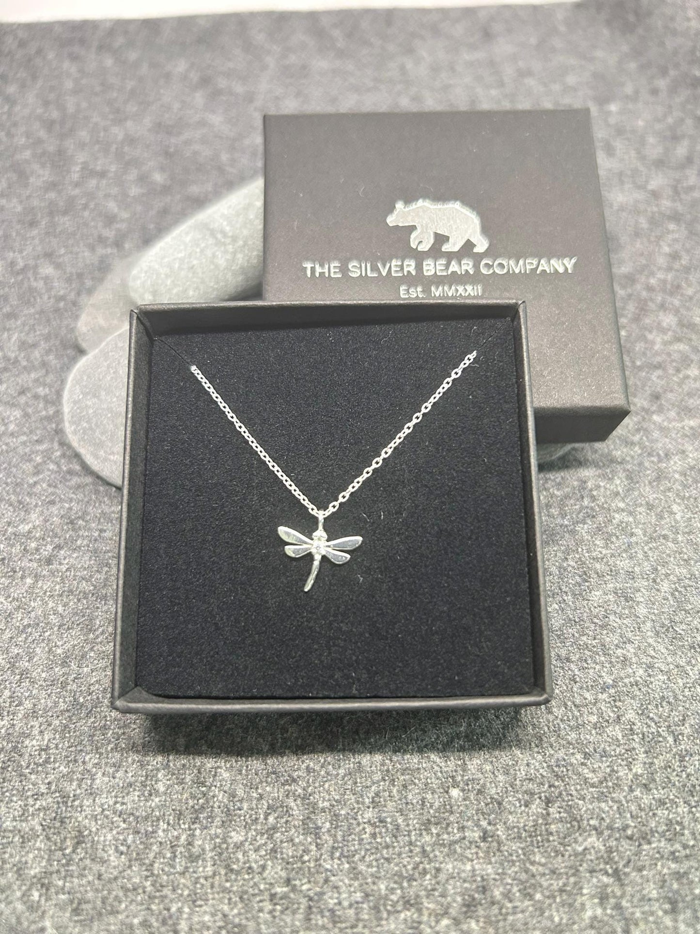 Dragonfly - 925 Sterling Silver Jewelled Necklace Boxed