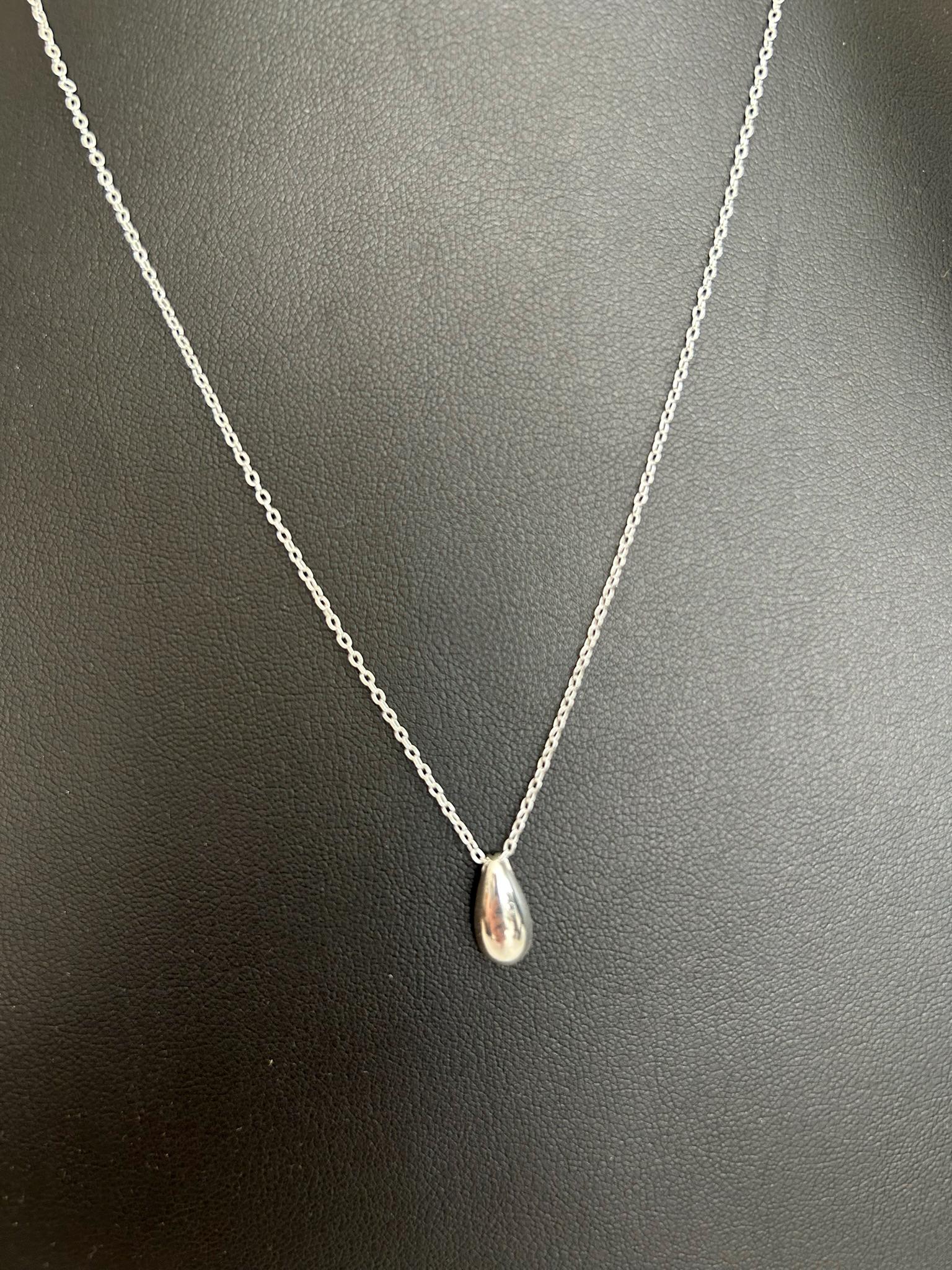 Silver Pear Drop - 925 Sterling Silver Plain Necklaces Boxed