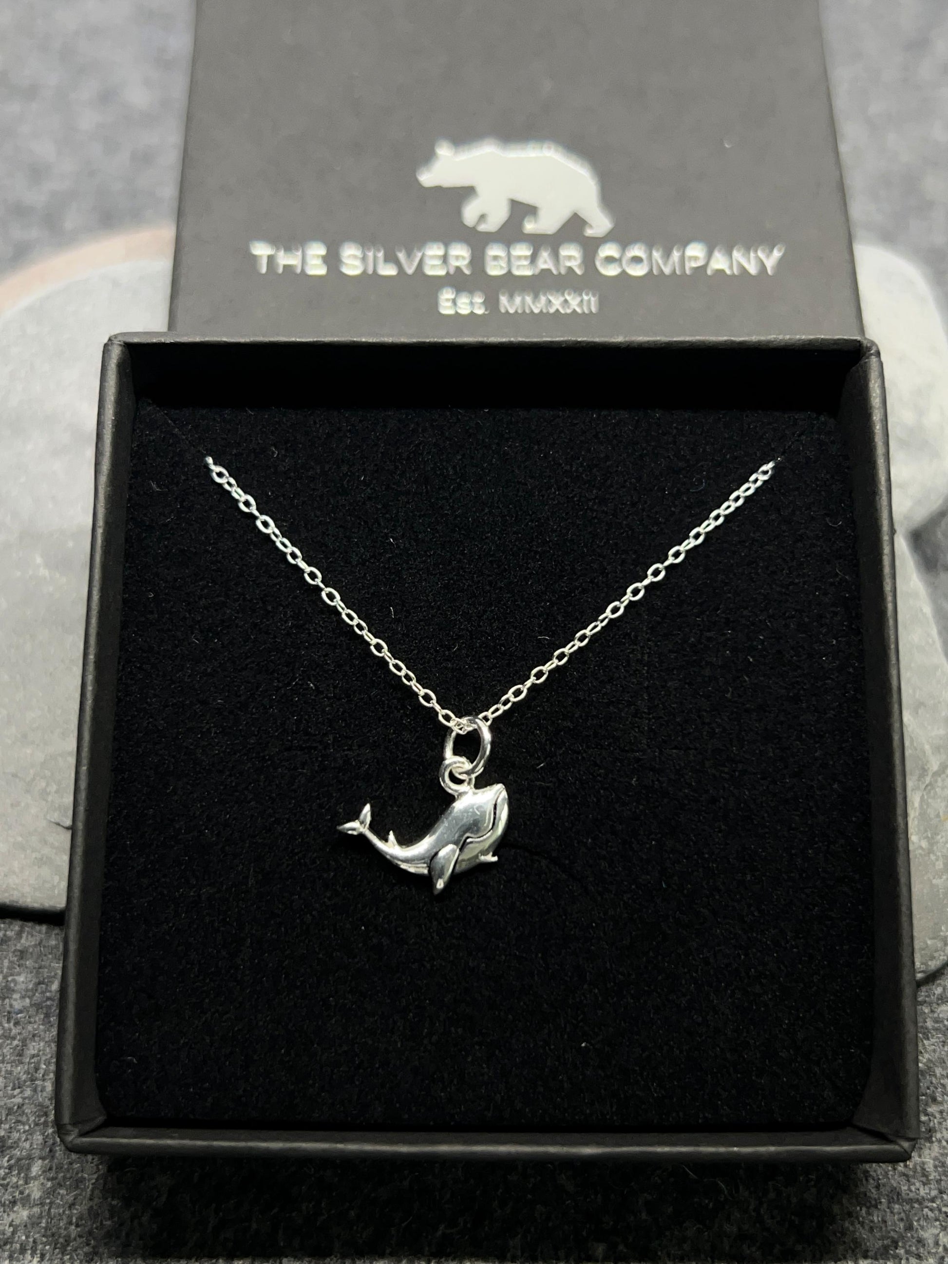 Whale - 925 Sterling Silver Pendant and Necklace - Boxed