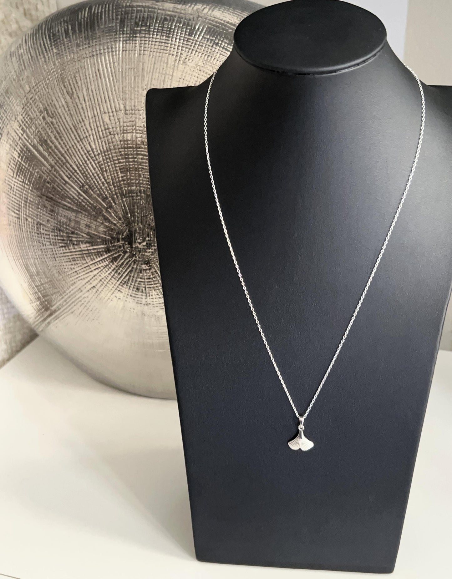 Ginkgo Leaf - 925 Sterling Silver Pendant and Necklace - Boxed