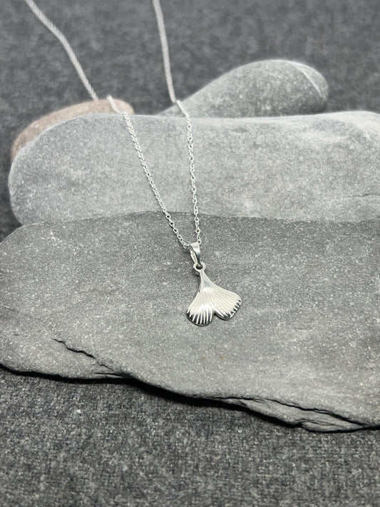 Ginkgo Leaf - 925 Sterling Silver Pendant and Necklace - Boxed