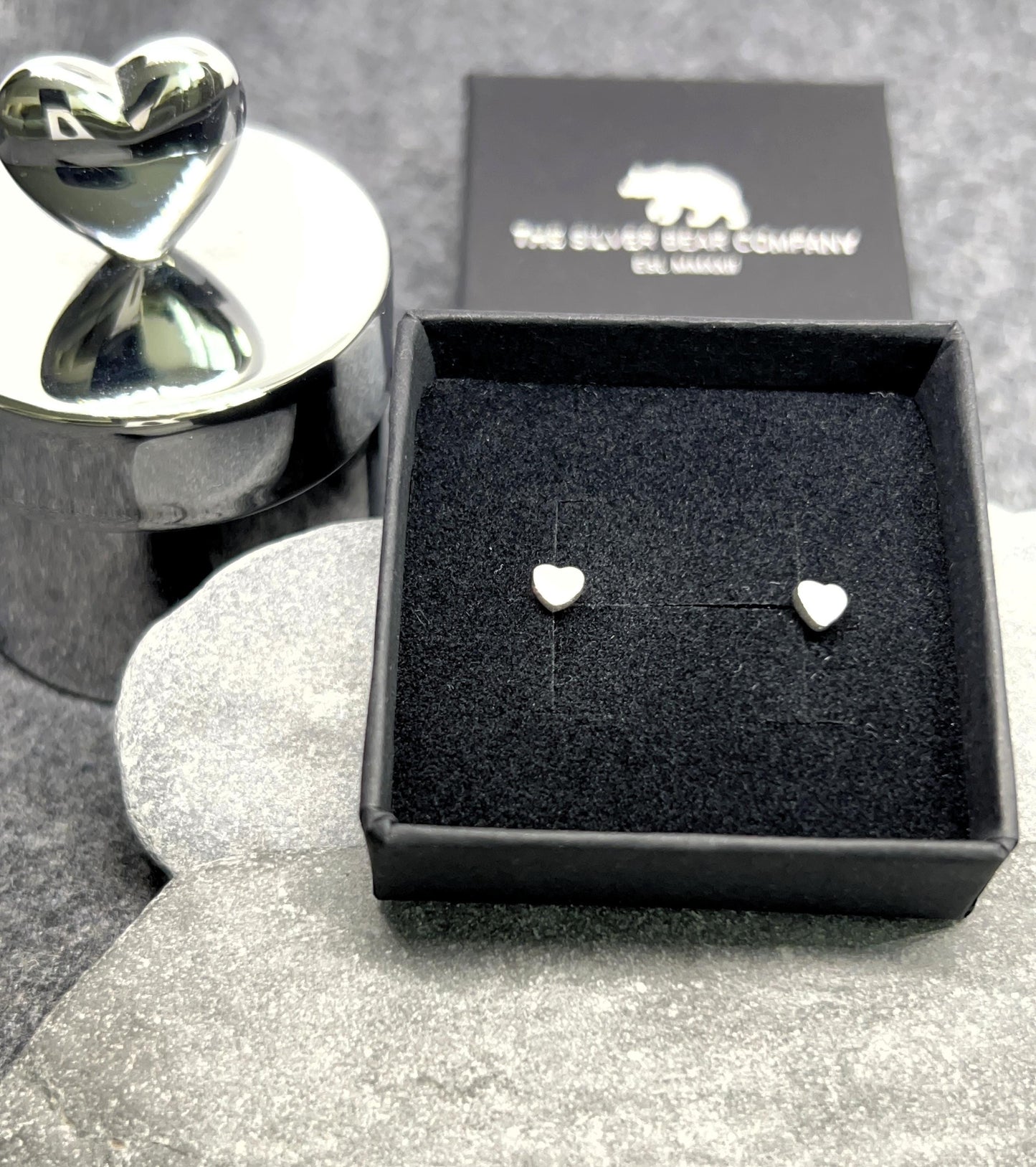 Heart Mini - 925 Sterling Silver Plain Stud Earrings