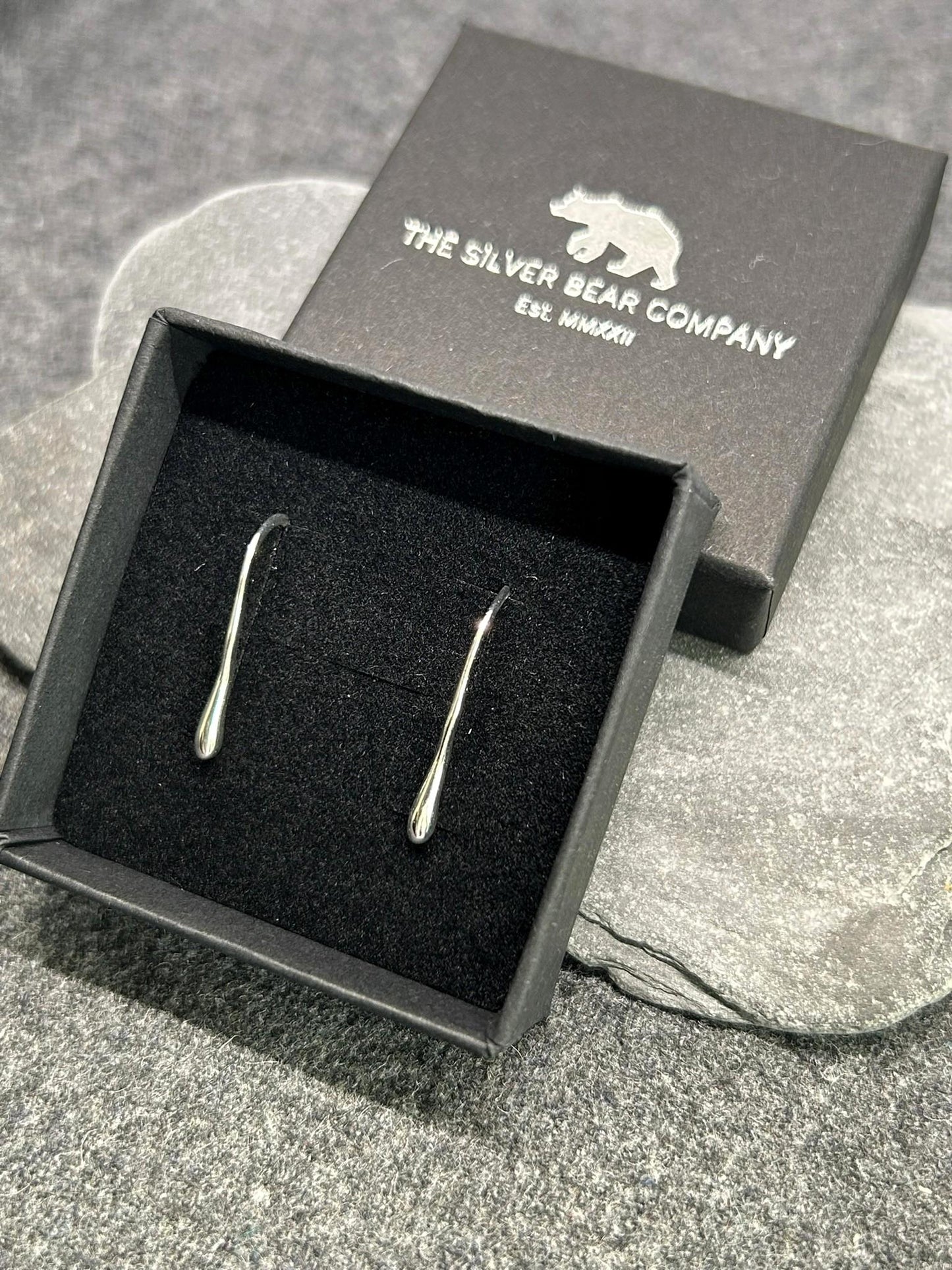 Teardrop Earrings – 925 Sterling Silver Sleek Earrings. Boxed